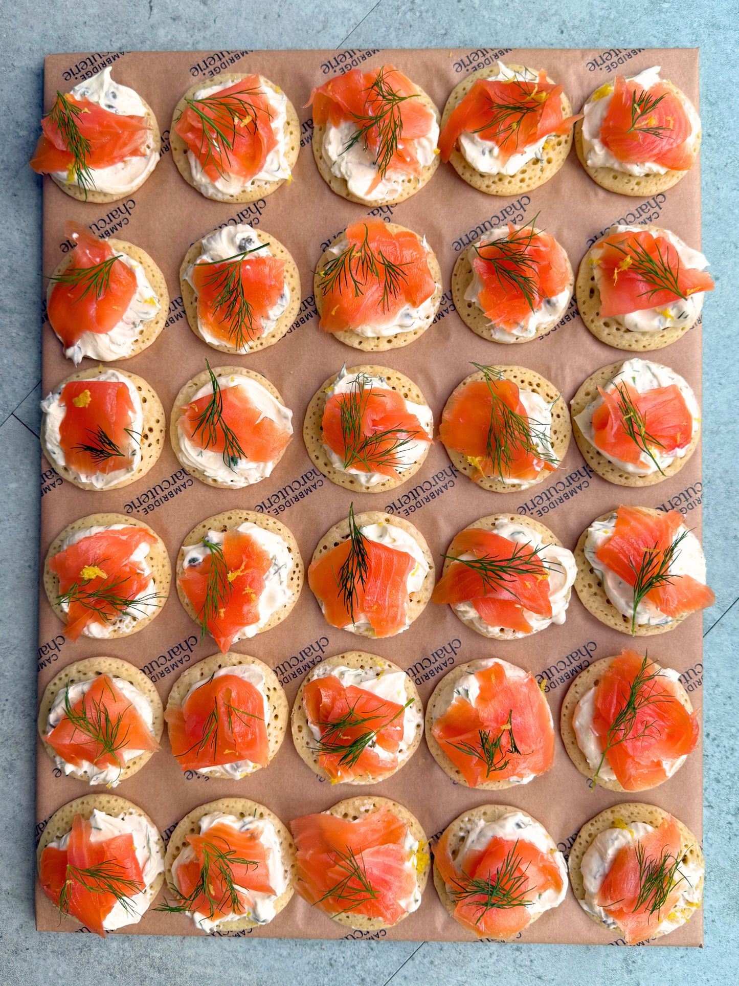 Smoked Salmon, Dill & Lemon Canapé Platter