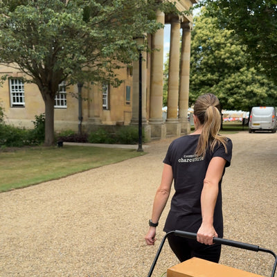 Delivering goods at Cambridge May Ball for catering event